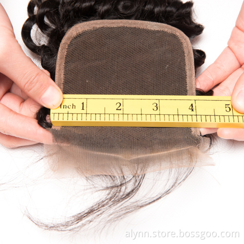 Factory Price Fast Delivery 4x4 Lace Frontal With Baby Hair Deep Curly